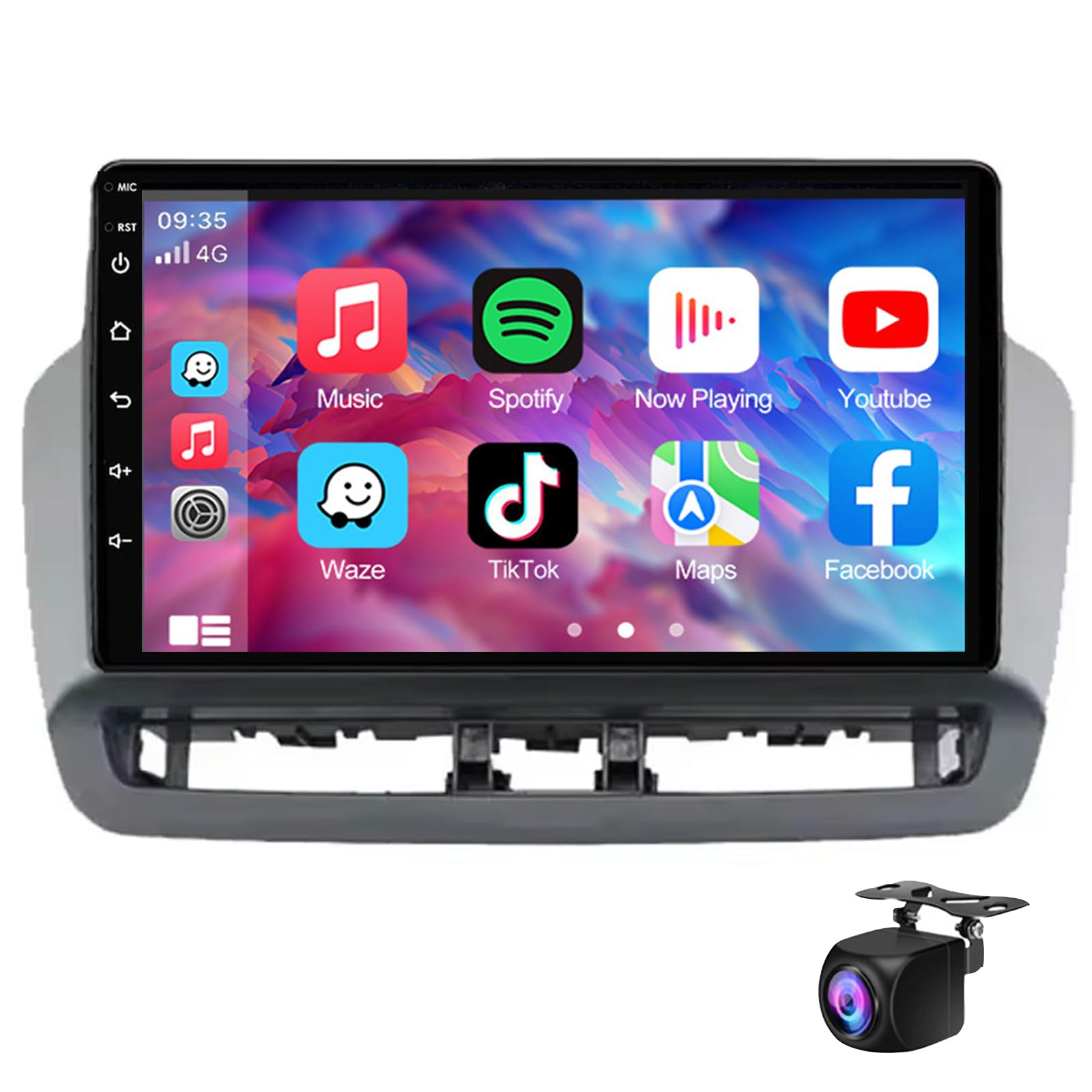 Android 14 Autoradio-Stereo Für Seat Ibiza 2012-2015 GPS-Navigation Ultradünner Mainframe 9" IPS Touchscreen Auto-Navigationsvideo Mit Wifi Bluetooth Mirror Link USB-Rückfahrkamera(Size:M150S) von Keoaiob