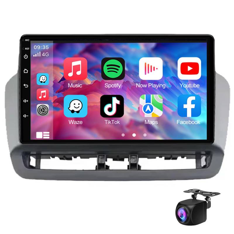 Android 14 Autoradio-Stereo Für Seat Ibiza 2012-2015 GPS-Navigation Ultradünner Mainframe 9" IPS Touchscreen Auto-Navigationsvideo Mit Wifi Bluetooth Mirror Link USB-Rückfahrkamera(Size:M600S) von Keoaiob