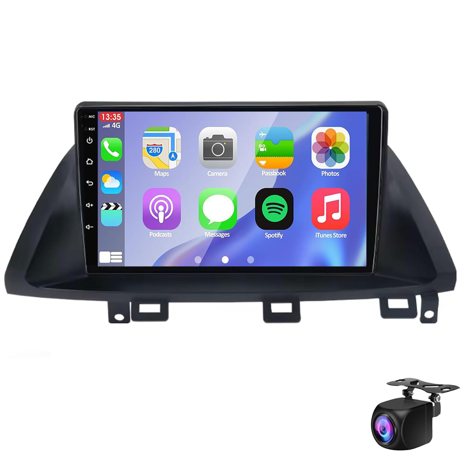 Android 14 Car Radio Für Odyssey 2005-2010, 9 Zoll Android Touchscreen Stereo, Gps-navigation Mit Carplay Android Auto Wifi 1080p Swc Bluetooth Mirror Link+ahd Backup-kamera+mikrofon(Size:M150S) von Keoaiob