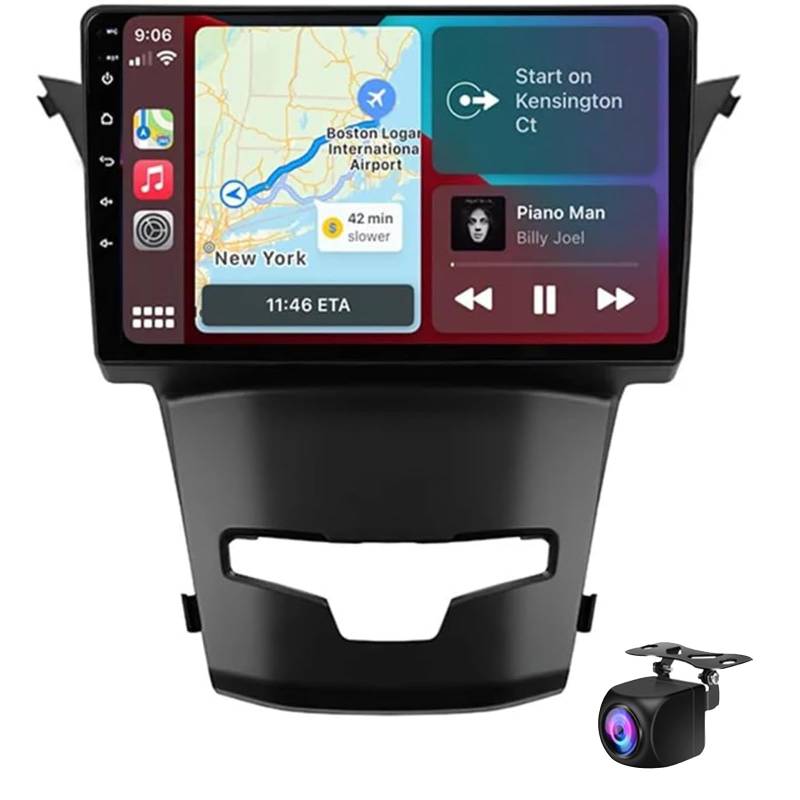 Android 14 GPS-Navigation für Ssang-Yong Korando 3 Actyon 2 2013-2017 9-Zoll-Bildschirm 2 DIN-Autoradio für Auto In-Dash Auto-Audio-Empfänger USB FM SWC Rückfahrkamera(Size:M600S) von Keoaiob