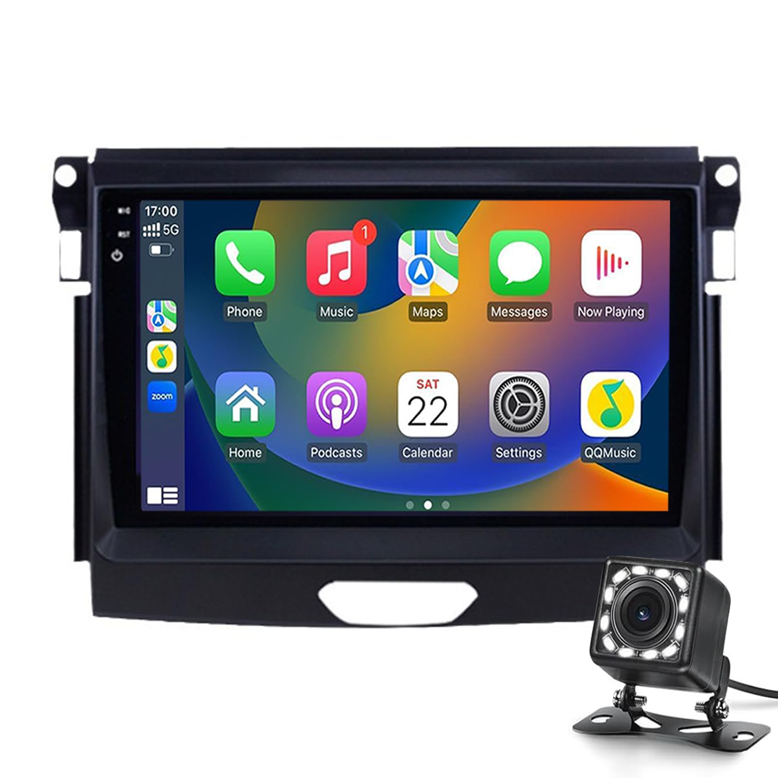 Für Ford Ranger 2016 2017 2018 2019 Autoradio Android Auto-Bildschirm Mit PS-Navigation, 9-Zoll-IPS-Carplay-Bildschirm Mit Rückfahrkamera Auto-Audio-Empfänger Mit Bluetooth FM(Size:8G+256G 2K) von Keoaiob