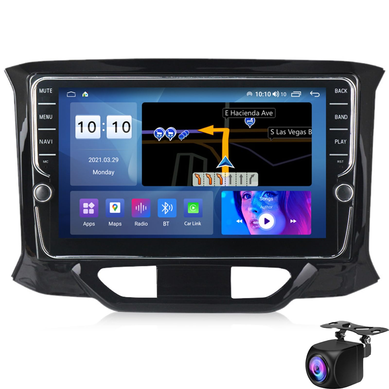 Keoaiob 1+32 GB Android-Autoradio Für LA-DA X-RAY 2015-2019 Mit Kabellosem Carplay Android Auto 9-Zoll-Touchscreen-Autoradio Mit GPS-Navigation Bluetooth FM RDS WiFi Rückfahrkamera(Size:M700S) von Keoaiob