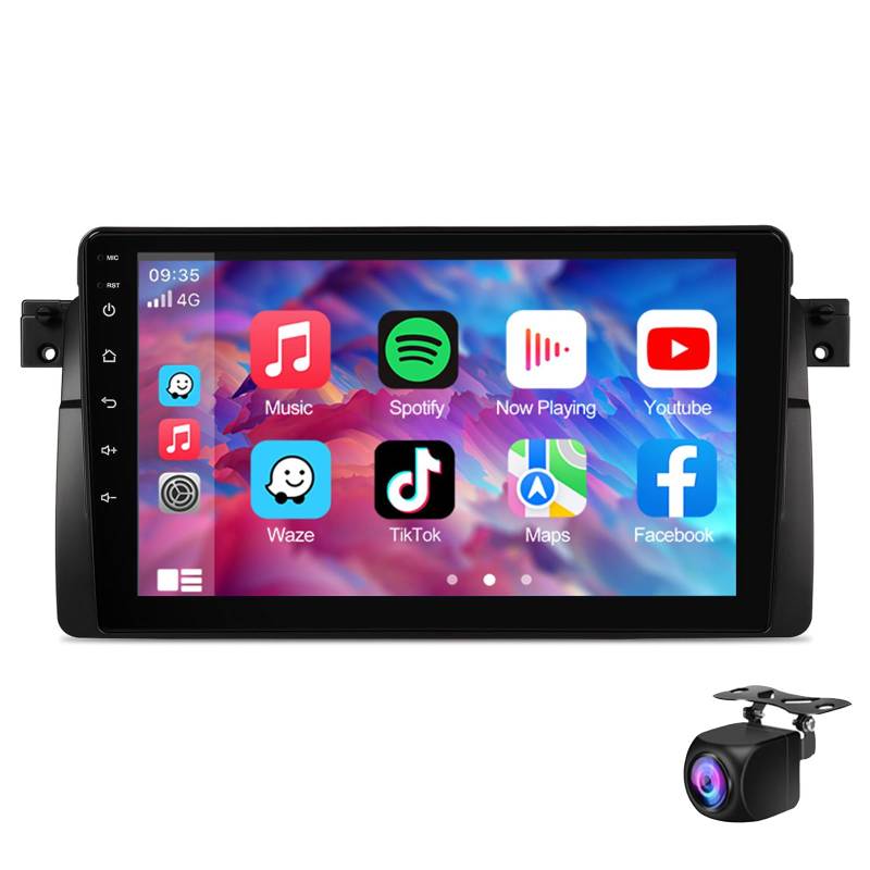 Keoaiob 9" IPS Android Autoradio für E46 M3 / Rover 75 / MG ZT Autoradio Player mit GPS Navigation Auto AutoPlay Bluetooth 5.0 DSP 4G WiFi Mirror Link SWC FM USB TF Rückfahrkamera(Size:M600S) von Keoaiob