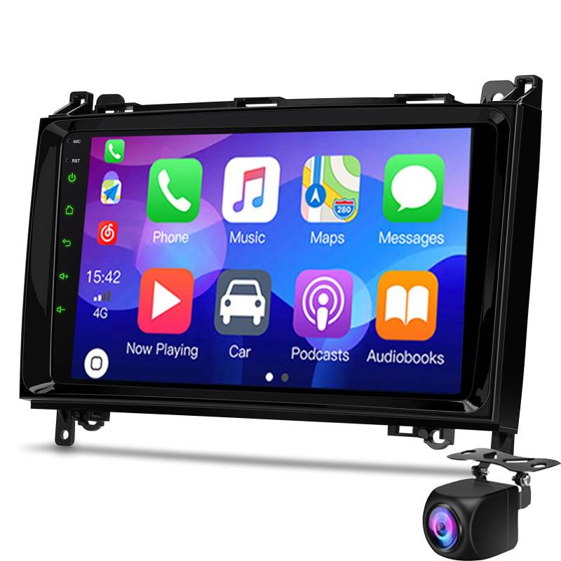 Keoaiob 9 Zoll Android 14 Autoradio Für W245 Radio Eingebautes Auto AutoPlay Android Auto WiFi GPS-Unterstützung Bluetooth Mirror Link AHD DVR OBD DAB WiFi FM Rückfahrkamera(Size:M200S) von Keoaiob