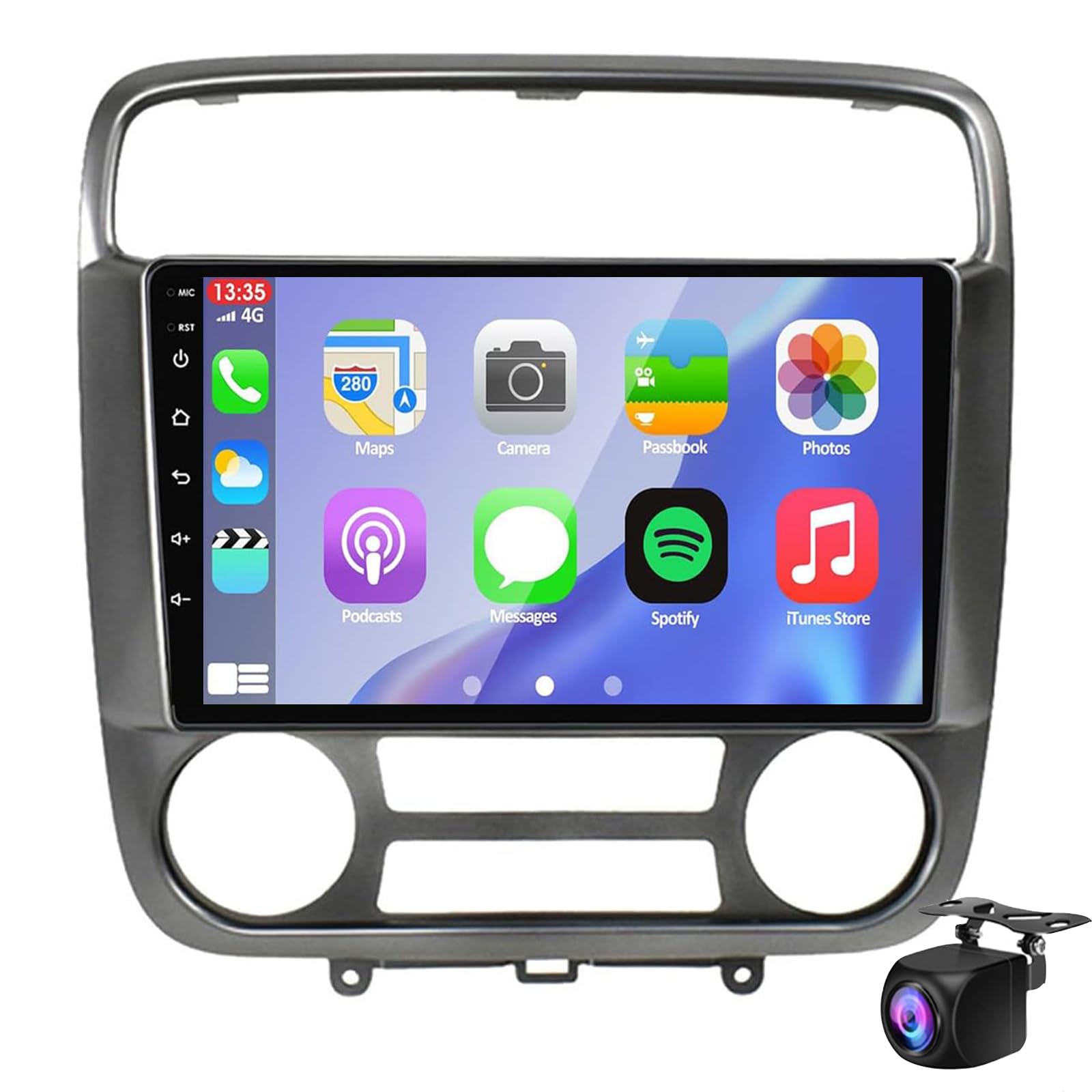 Keoaiob Android 14 Auto Radio Stereo Für Stream 1 2000-2006 GPS-Navigation Ultra-dünner Mainframe 9 "IPS Touchscreen Car Navigation Video Mit WiFi Bluetooth Mirror Link USB-Backup-Kamera(Size:M150S) von Keoaiob