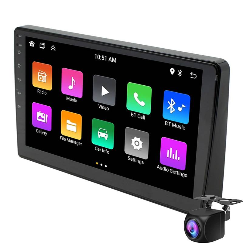 Keoaiob Android 14 Auto Stereo Für NI-ssan Kicks 2016 2017 2018 2019 2020 2021, 9 ”IPS Touchscreen-Radio-Upgrade Mit GPS WiFi Bluetooth Mirror Link Fm RDS SWC Eq + Backup-Kamera(Size:M100S) von Keoaiob
