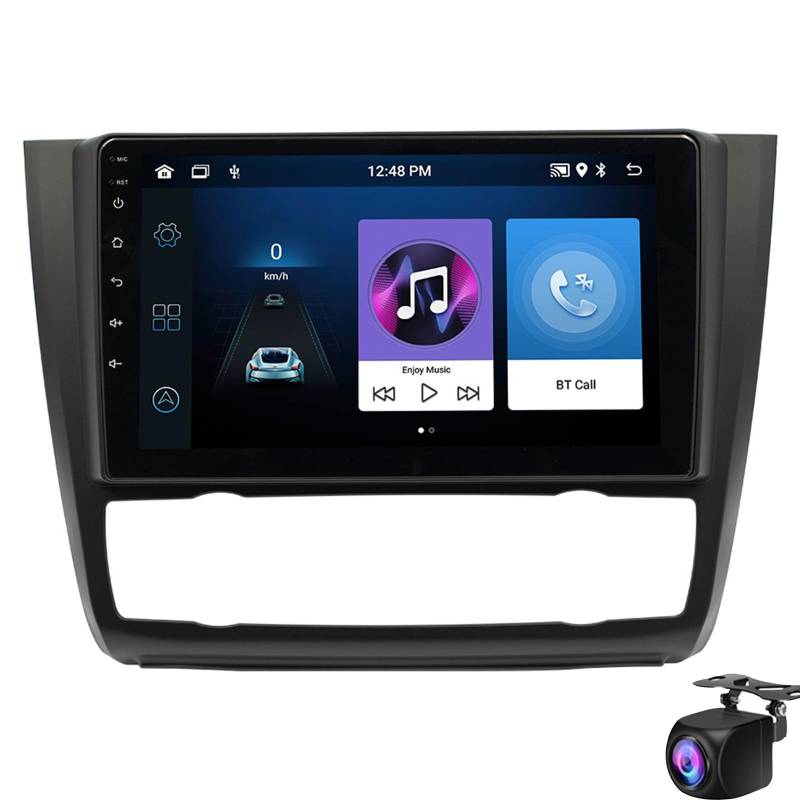 Keoaiob Android 14 Autoradio Für E87 2004-2012 Automatische Klimaanlage Mit CarPlay Android Auto Bluetooth, 9" Autoradio Mit FM/RDS GPS WiFi Rückfahrkamera(Size:M600S) von Keoaiob