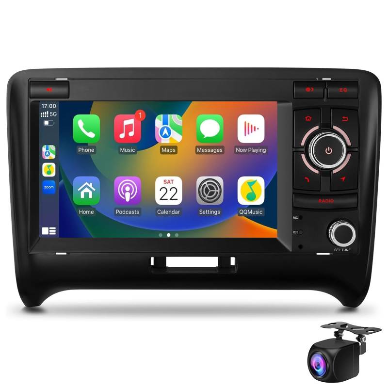 Keoaiob Android 14 Autoradio Für TT MK2 8J (2006-2012), 7-Zoll-Touchscreen-Autoradio-Player Mit 4G CarAutoPlay Auto GPS-Navigation Bluetooth-UI WiFi EQ FM/RDS AHD Rückfahrkamera(Size:M700S) von Keoaiob