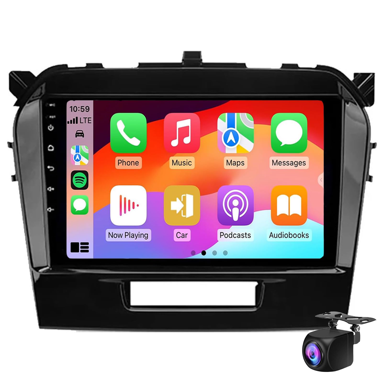 Keoaiob Android 14 Car Radio Für Su-zuki Vitara 2015-2020 Mit Drahtloser Carpaly & Android Auto, 9 Zoll IPS Touchscreen-autoperie Mit GPS-Navigation Bluetooth Fm/RDS WiFi Backup-Kamera(Size:M300S) von Keoaiob