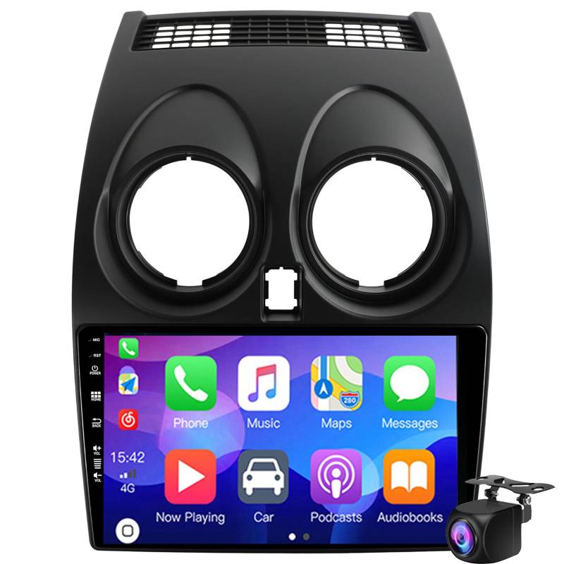 Keoaiob Android 14 IPS Autoradio für NI-ssan Qashqai J10 (2006-2015) mit Wireless CarPlay Android Auto DSP Kamera 9 Zoll 2 Din Radio Unterstützung Lenkrad 4G WiFi (Size:M800S) von Keoaiob