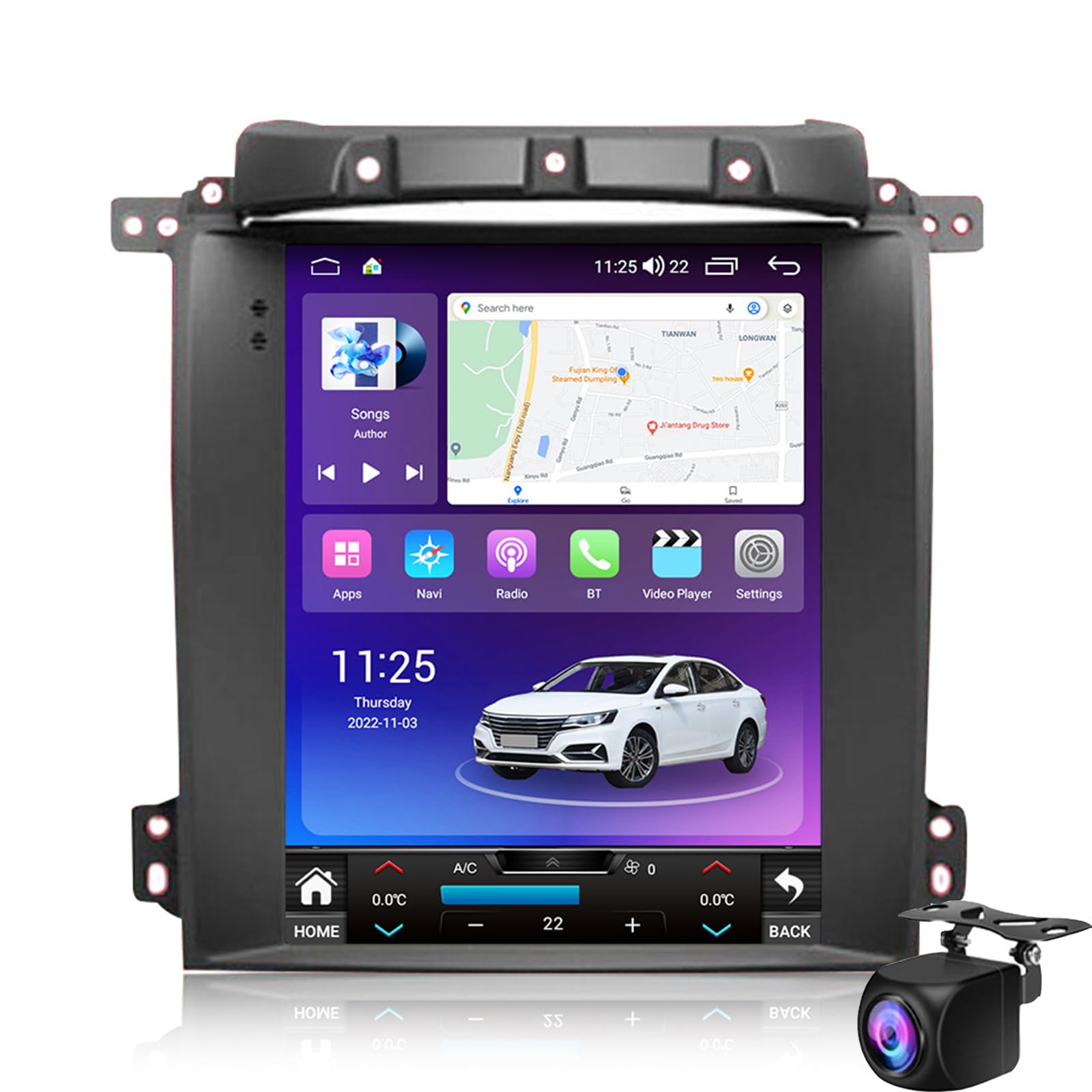 Keoaiob Android 14 Touchscreen-Autoradio Für Kia Sorento BL 2002-2006 9,7 Zoll Autoradio-Radio Autozubehör Autoradio Mit Navigation Und Rückfahrkamera(Color:8-Core 8+128G) von Keoaiob