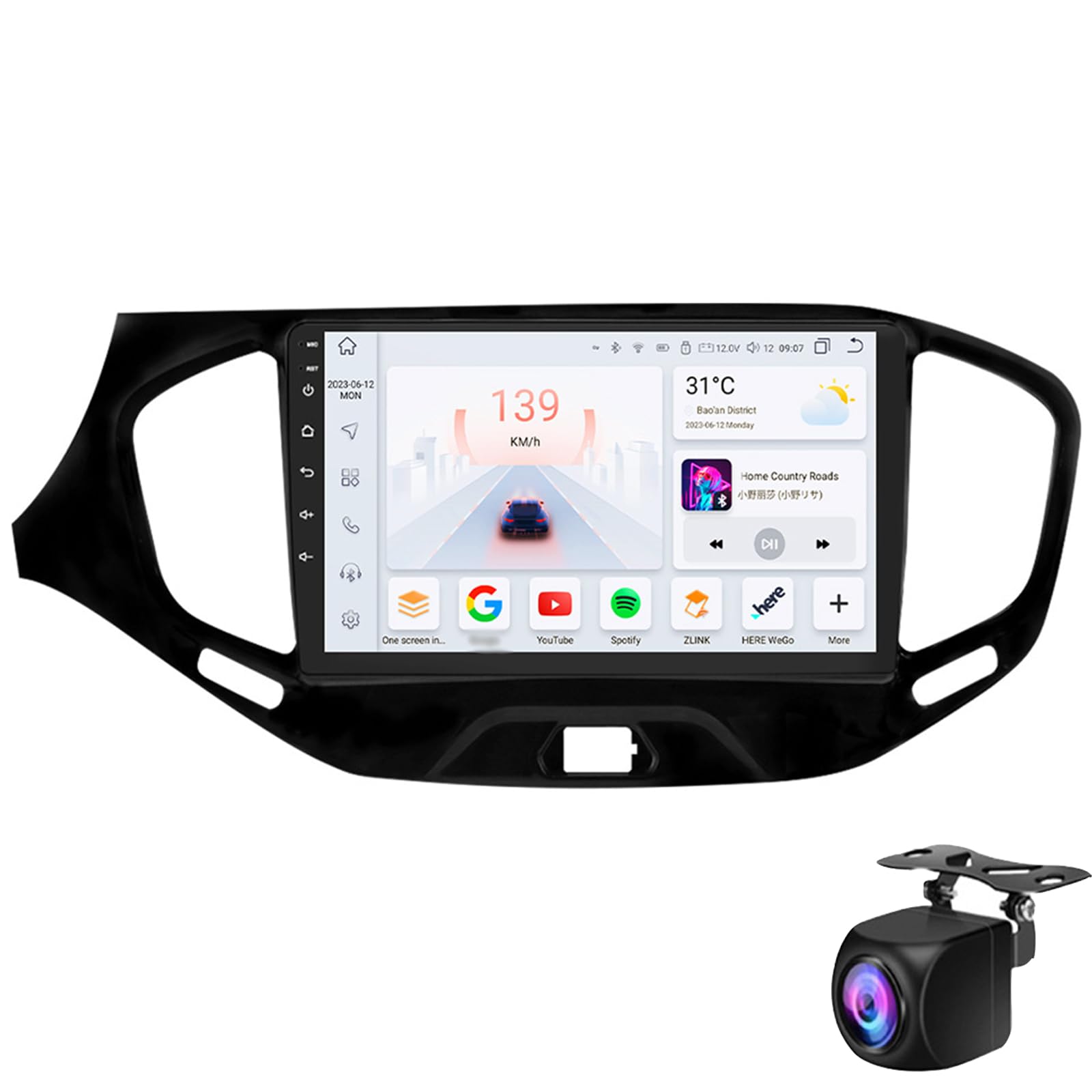 Keoaiob Android 9 '' Touchscreen Autoradio Stereo Für Lada Vesta 2015 2016 2017 2018 2019 Mit Carplay Android Auto GPS Navigation Mit BT WiFi USB Mirror Link FM Auto Parts(Size:M200S) von Keoaiob