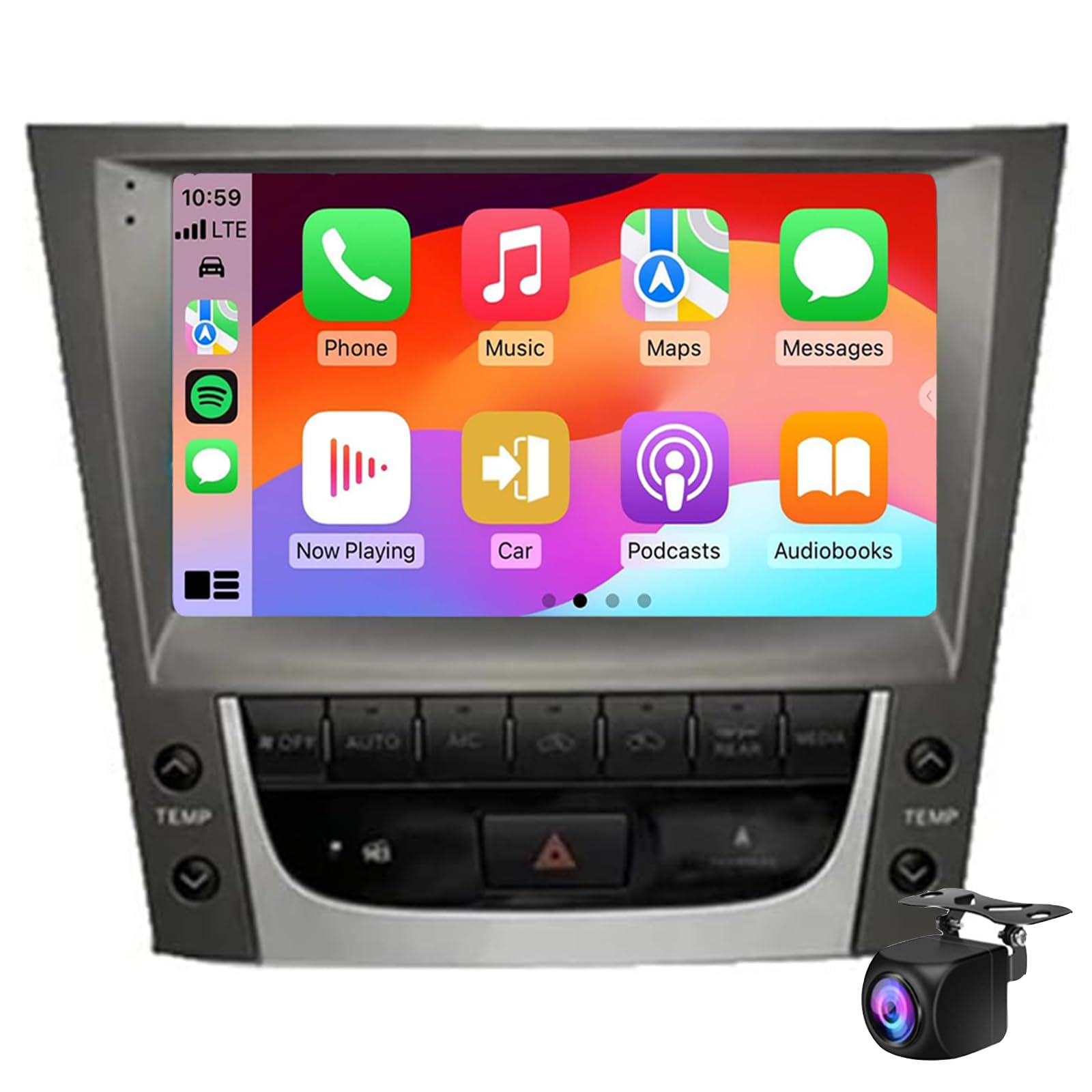 Keoaiob Android 9 Zoll Touchscreen Car Radio Stereo Für Le-xus Gs300 Gs350 Gs400g Gs460 2005-2011 Mit Carplay Android Auto GPS-Navigation Mit Bt WiFi USB Mirror Link Fm(Size:M800S) von Keoaiob