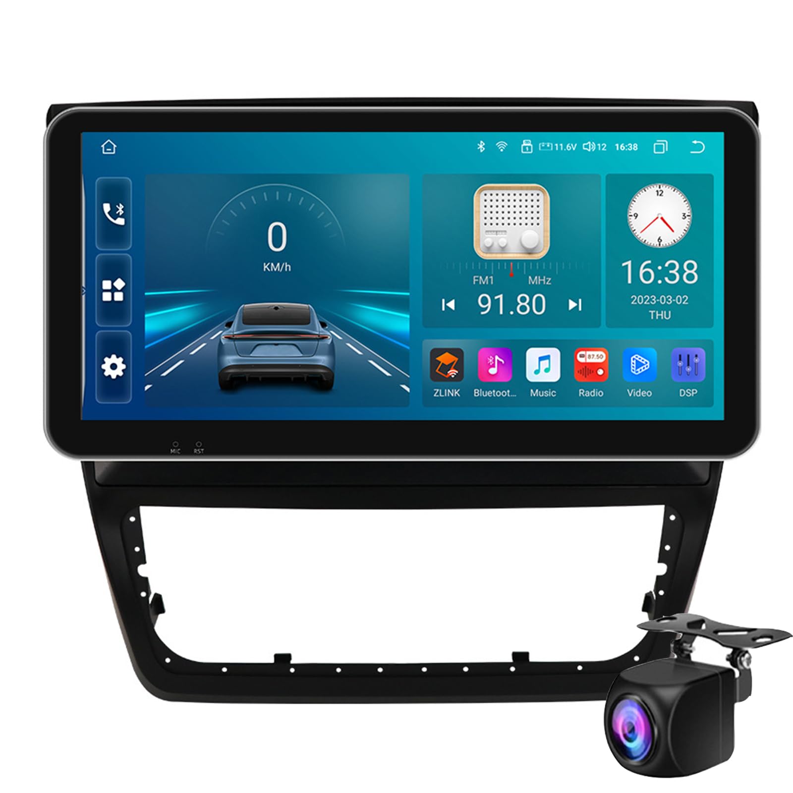 Keoaiob Android-Autoradio Für SKO-DA YETI 5L 2009–2014 10,33-Zoll-Touchscreen Mit Kabellosem Carplay Und Android Auto-GPS-Navigation Bluetooth WLAN USB FM RDS Audio-DSP-Player(Size:4G 6+64G) von Keoaiob