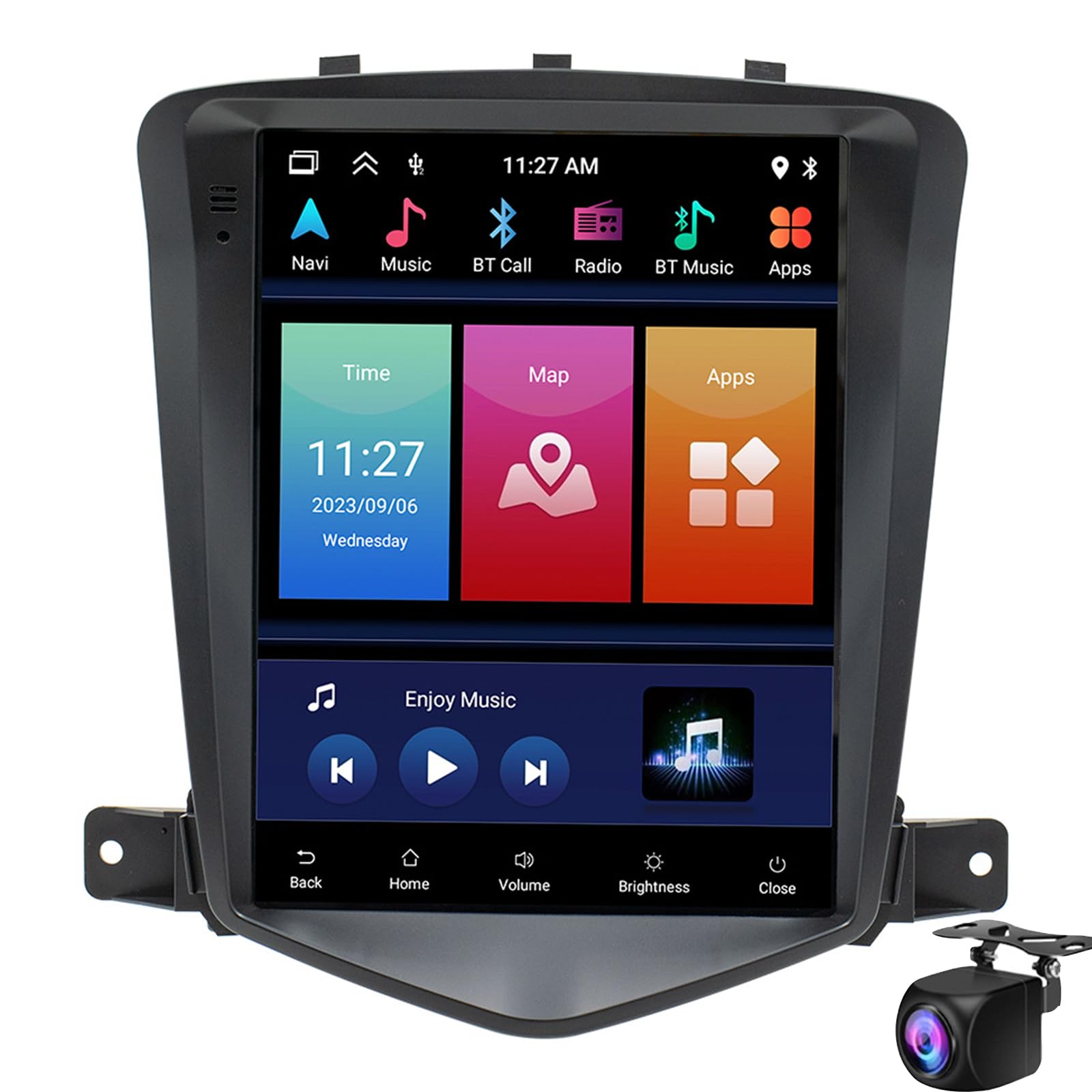 Keoaiob Android Autoradio für Chevy Cruze 2009~2014 Double Din 9,7 Zoll Touchscreen Navigation Autoradio mit GPS Bluetooth WiFi DSP Mirror Link FM RDS Radio, Rückfahrkamera(Color:8-Core 8+128G) von Keoaiob