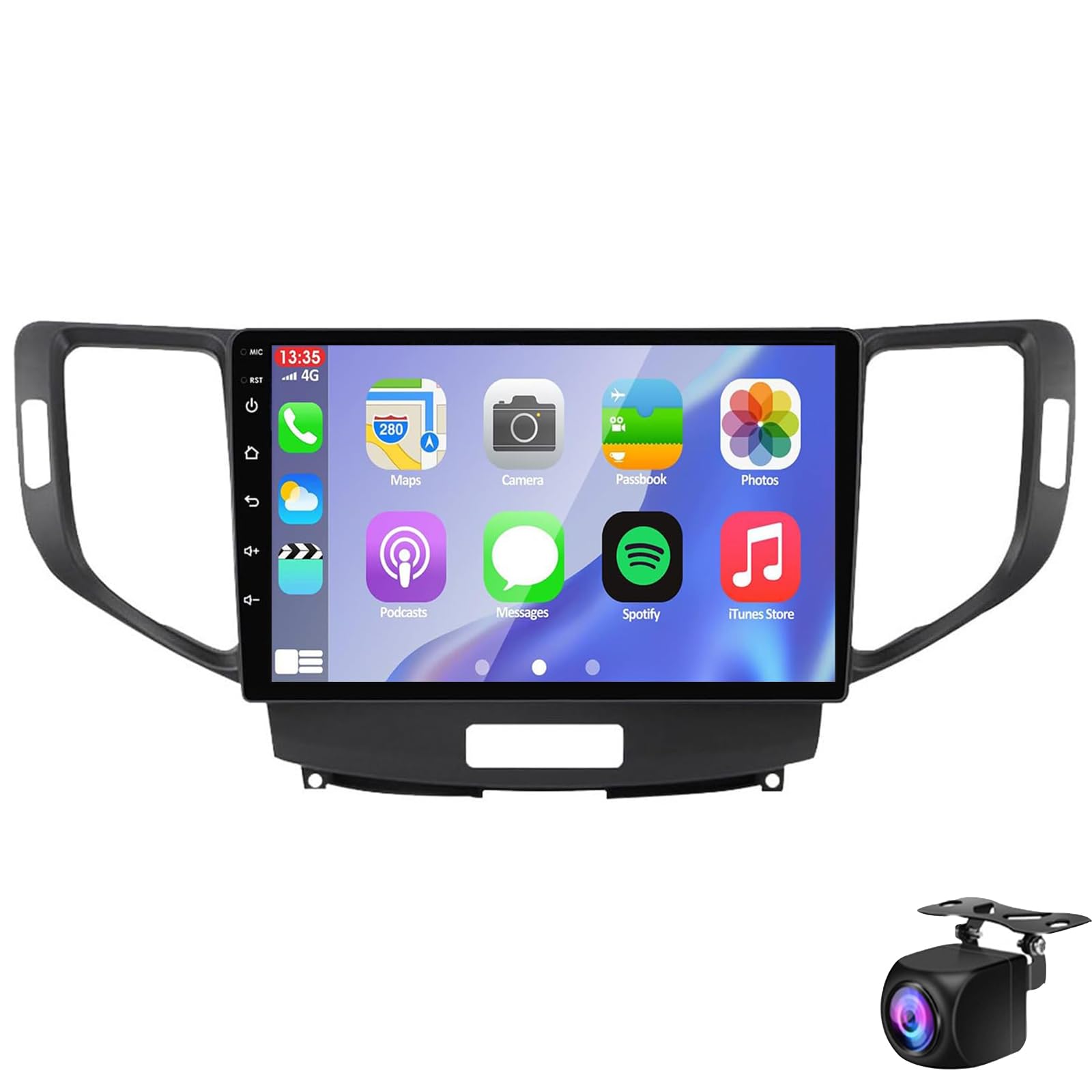 Keoaiob Android Car Stereo Für Spirior Accord 8 2008-2012 Mit Mirror Link, Autonavigation 9,7 Zoll Touchscreen Mit GPS-Navigation Bluetooth Fm RDS WiFi Carplay Android Auto Backup-Kamera(Size:M100S) von Keoaiob