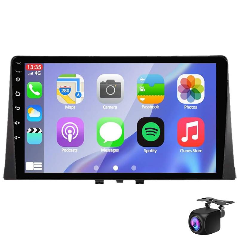 Keoaiob Autoradio Für Ci-troen Berlingo/Pe-ugeot Partner Rifter 2018-2020 10 Zoll 2 DIN Radio Mit Touchscreen Android 13 Mit Carplay AHD Rückfahrkamera Auto GPS Navigator(Size:M500S) von Keoaiob