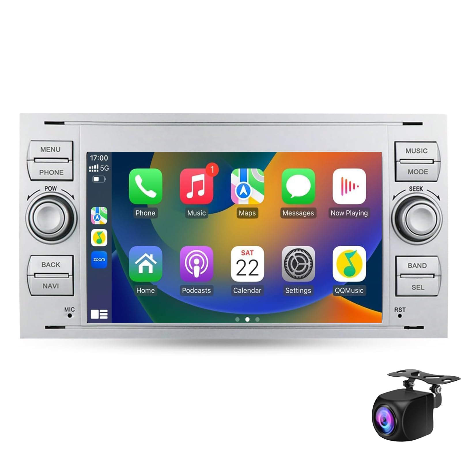 Keoaiob Autoradio Für F-ord C-Max Connect Fiesta Focus Kuga Transit Mondeo Galaxy Unterstützung 7 Zoll HD Radio Touchscreen Mit Wetteranzeige USB Bluetooth WiFi 4G LTE EQ DVR SWC RDS(Size:M200S) von Keoaiob