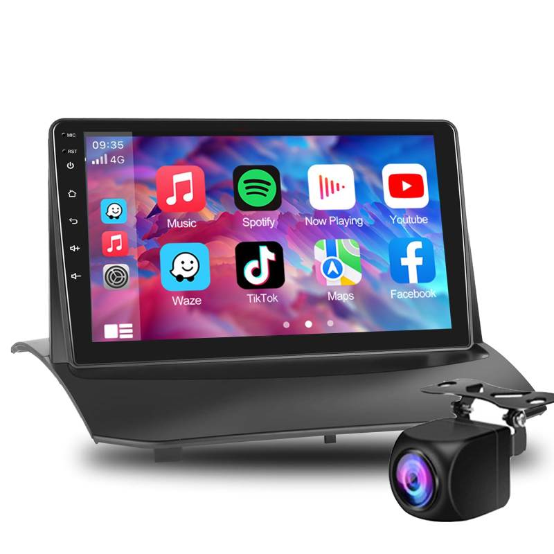 Keoaiob Autoradio Für F-ord Fiesta 2009 2010 2011 2012 2013 2014, 9 Zoll Android Touchscreen Stereo, IPS Bildschirm Carplay Android Auto SWC Bluetooth 5.0 WiFi Mirror Link Rückfahrkamera(Size:M150S) von Keoaiob