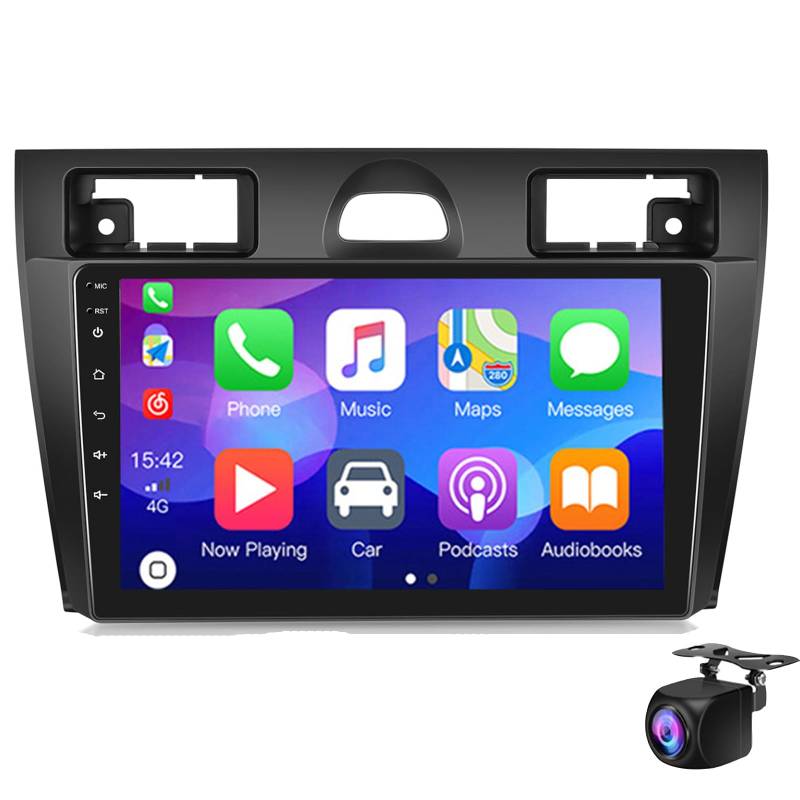 Keoaiob Autoradio für F-ord Fiesta Mk5 2002-2008, Android 14 Touchscreen Fiesta Stereo, Carplay/Android Auto mit Bluetooth GPS WiFi FM/RDS Rückfahrkamera(Size:M150S) von Keoaiob