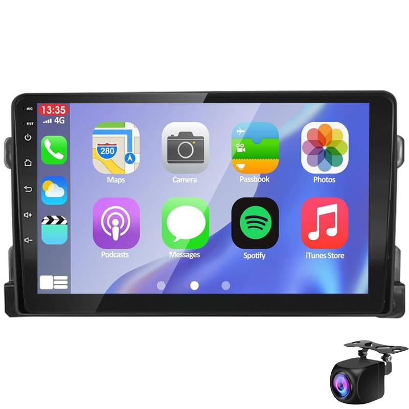 Keoaiob GPS-Navigation Für Su-zuki Grand Vitara 2006-2013 Android 14 Wireless CarPlay & Android Auto Screen Auto Playback Lenkradsteuerung Bluetooth USB FM SWC Rückfahrkamera(Size:M700S) von Keoaiob