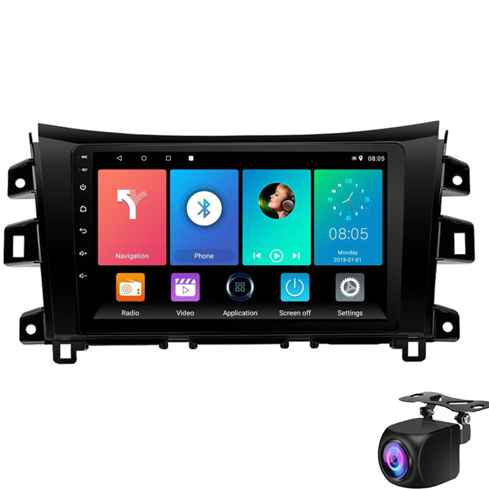 Stereo Für Ni-ssan NAVARA Frontie NP300 2015-2017 Autoradio Wireless CarPlay Android Auto Screen Portable 9 '' IPS Touchscreen Navigation Video Player Unterstützt Bluetooth FM Mirror Link(Size:M800S) von Keoaiob