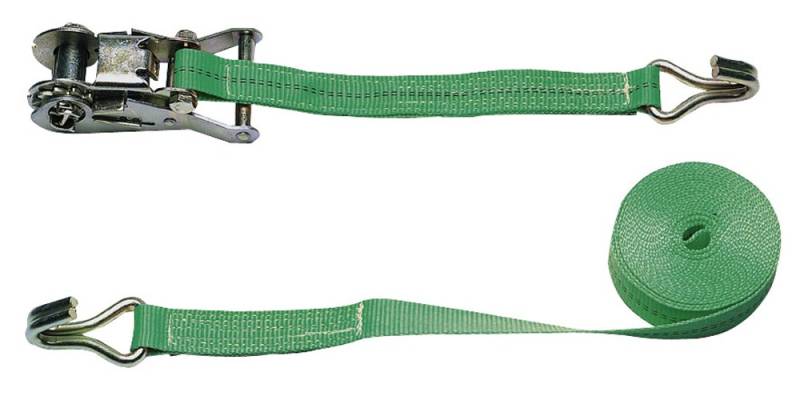 Kerbl Ratschenzurrgurt mit Spitzhaken 2-teilig – Grün 6 m (Maße 25 mm x 6 m, Zugkraft 1500 kg) 3712 von Kerbl