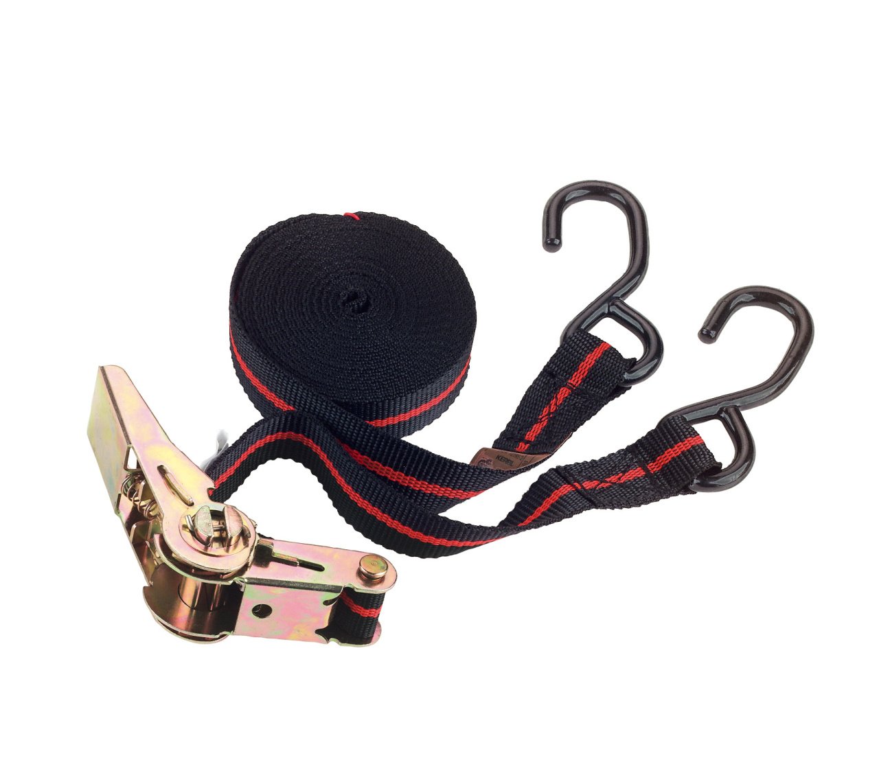 Kerbl Ratschenzurrgurtset 2-teilig – Schwarz / Rot 5 m (Maße 25 mm x 5 m, Zugkraft 245 kg) 37108 von Kerbl