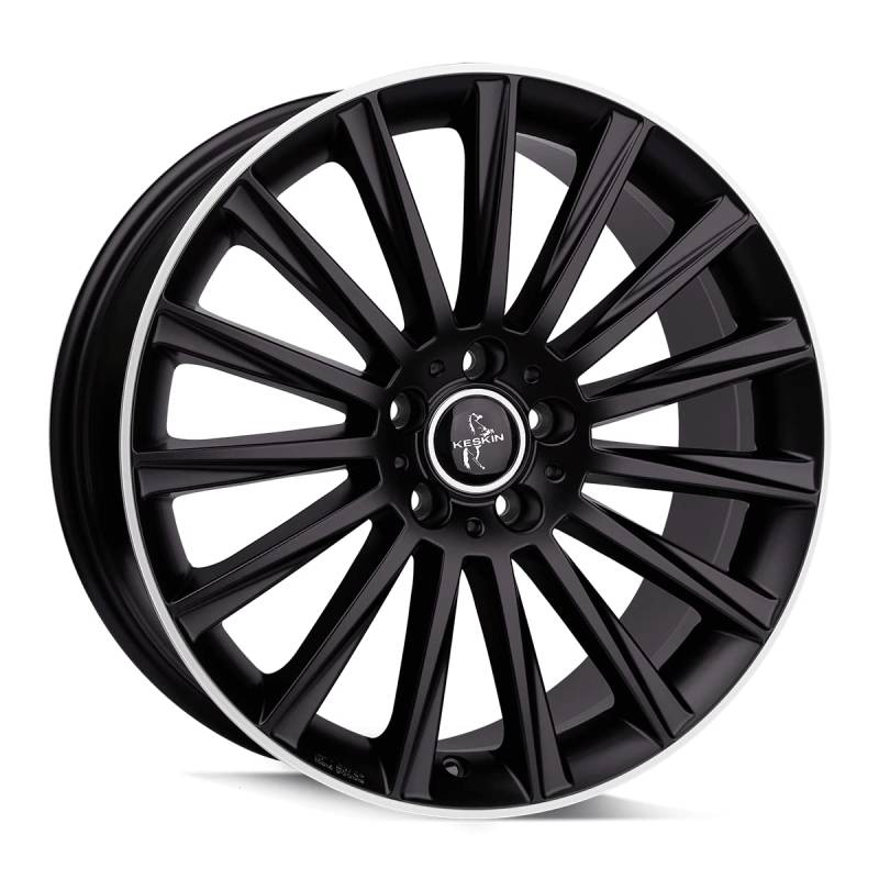 KT18-7JX17 5/112 ET48 66,6 MATT BLACK LIP POLISH von Keskin Tuning