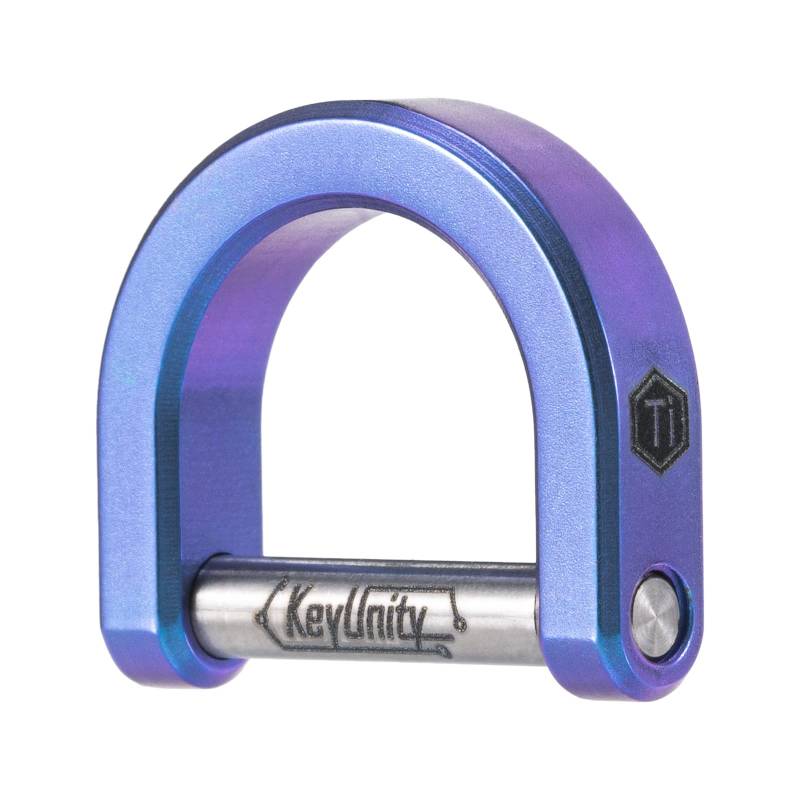 KeyUnity KA17 Titan D-Ring-Schlüsselschäkel, U-Form-Schlüsselring-Schraubverschluss für Autoanhänger, Schlüsselanhänger-Zubehör (Blau, M) von KeyUnity