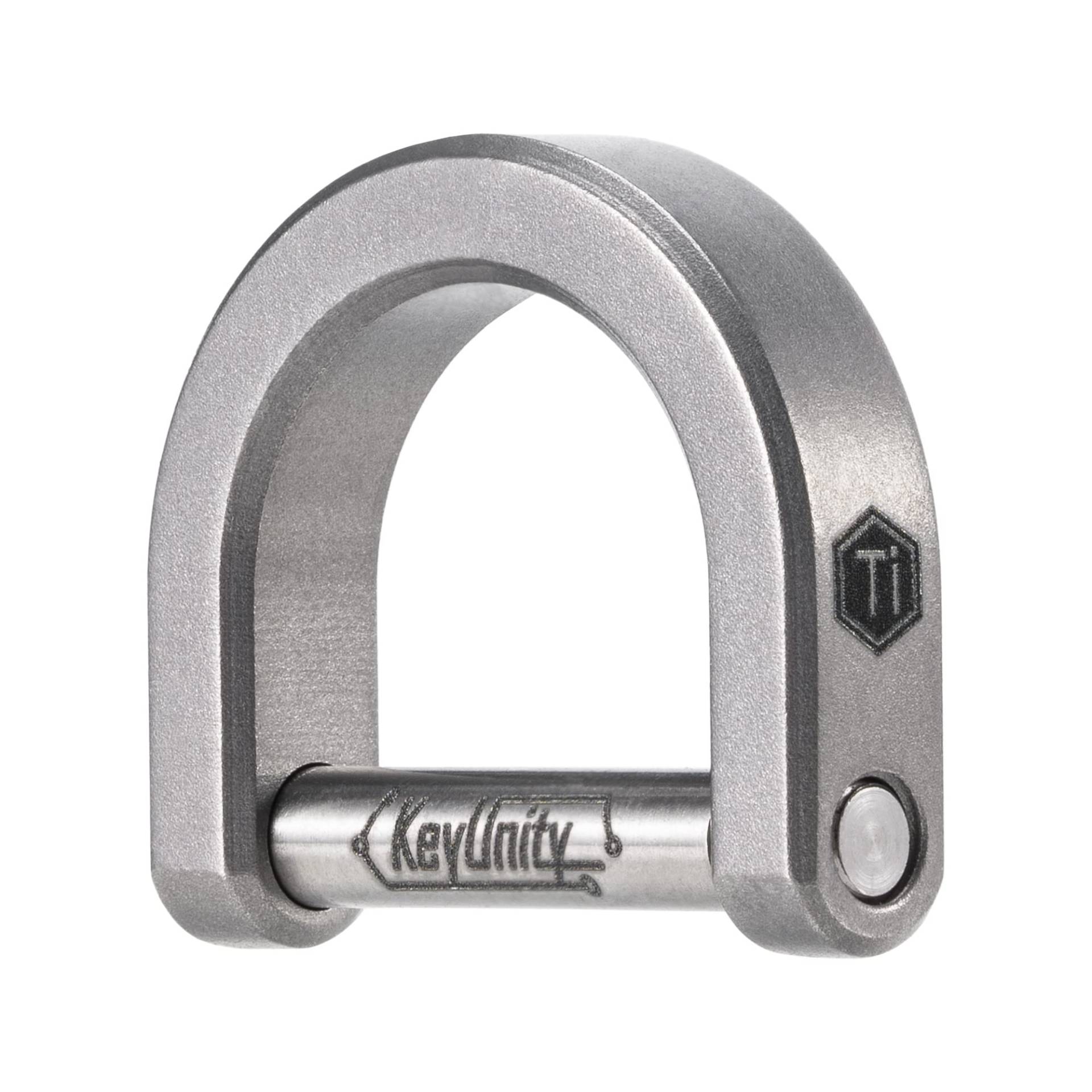 KeyUnity KA17 Titan D-Ring-Schlüsselschäkel, U-Form-Schlüsselring-Schraubverschluss für Autoanhänger, Schlüsselanhänger-Zubehör (sandgestrahlt, M) von KeyUnity