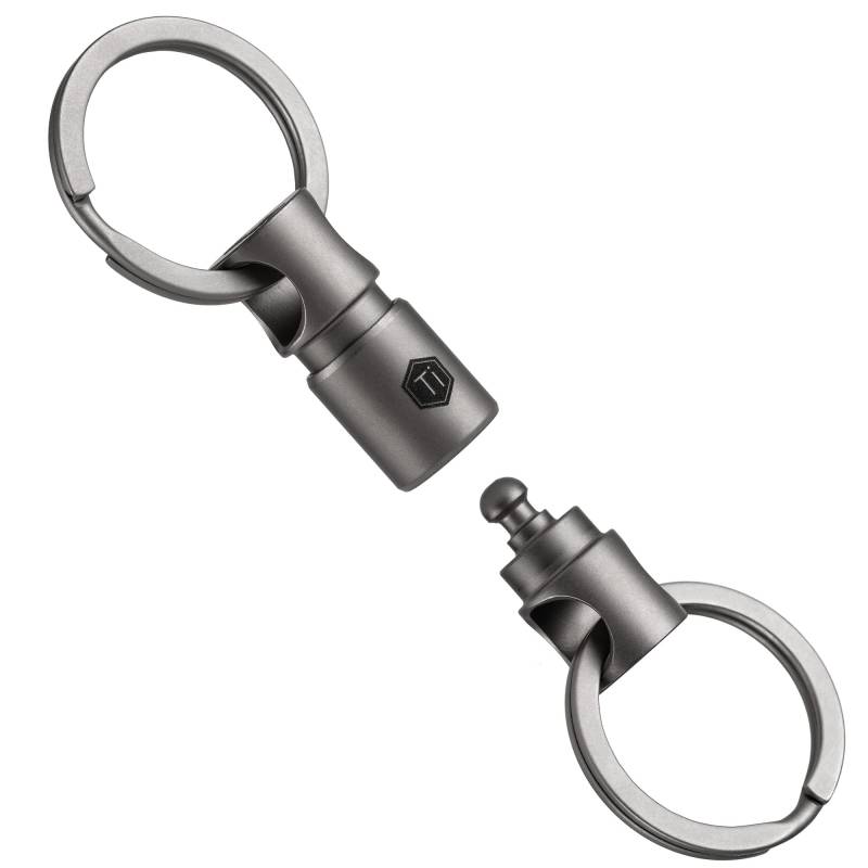 KeyUnity KA24 Drehbarer Schlüsselanhänger mit zwei Enden, Schlüsselanhänger aus Titan, drehbarer Schlüsselanhänger für Karabiner, Windspiele, Pflanzen, DIY-Zubehör von KeyUnity