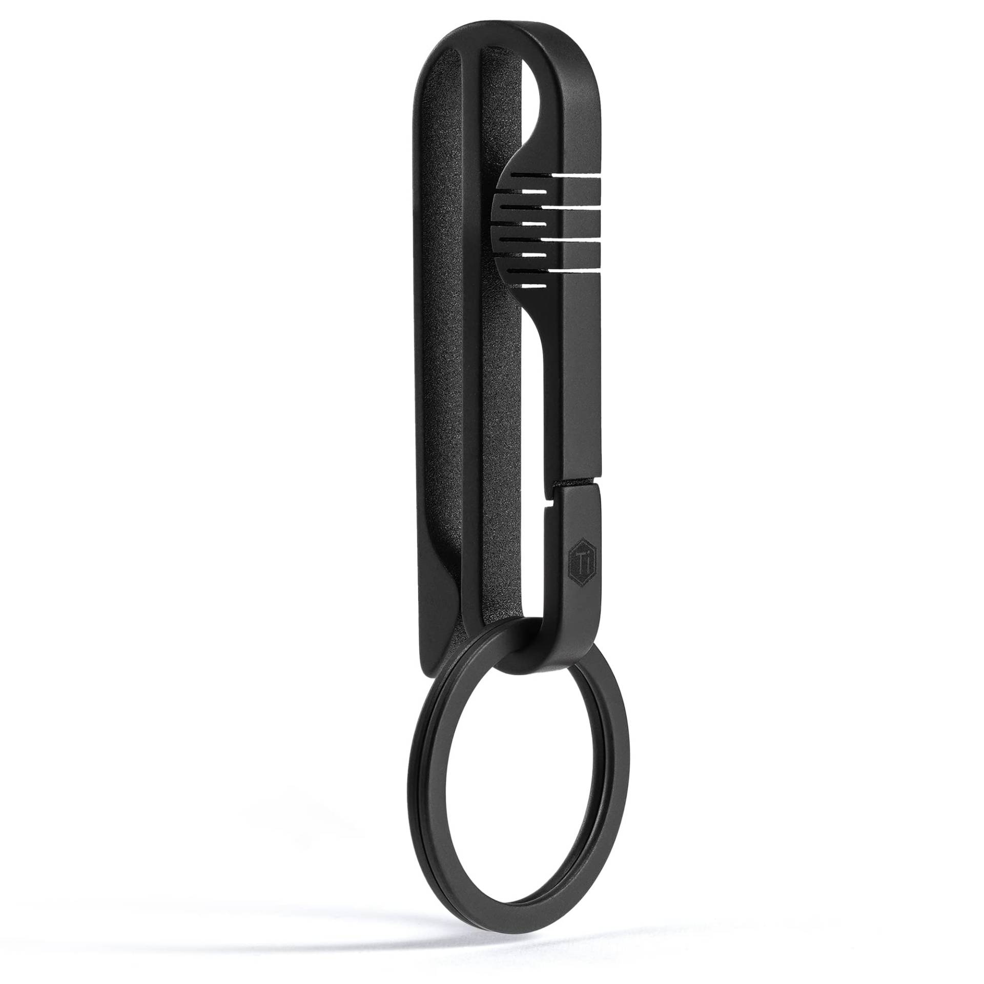 KeyUnity KM03 Titan Gürtelclip Schlüsselanhänger Clip, EDC Gürtelclip Schwarz Gürtelschlaufe Schlüsselhalter mit abnehmbarem Karabiner Schlüsselring für Dienstgürtel Camping von KeyUnity