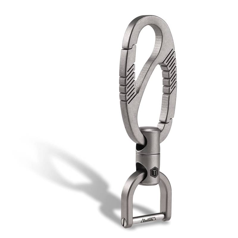 KeyUnity KM12 Titan-Karabiner-Schlüsselanhänger-Clip mit D-Ring-Schlüsselbügel, Dual-Gate-Schnellverschluss-EDC-Schlüsselringhalter-Organizer von KeyUnity
