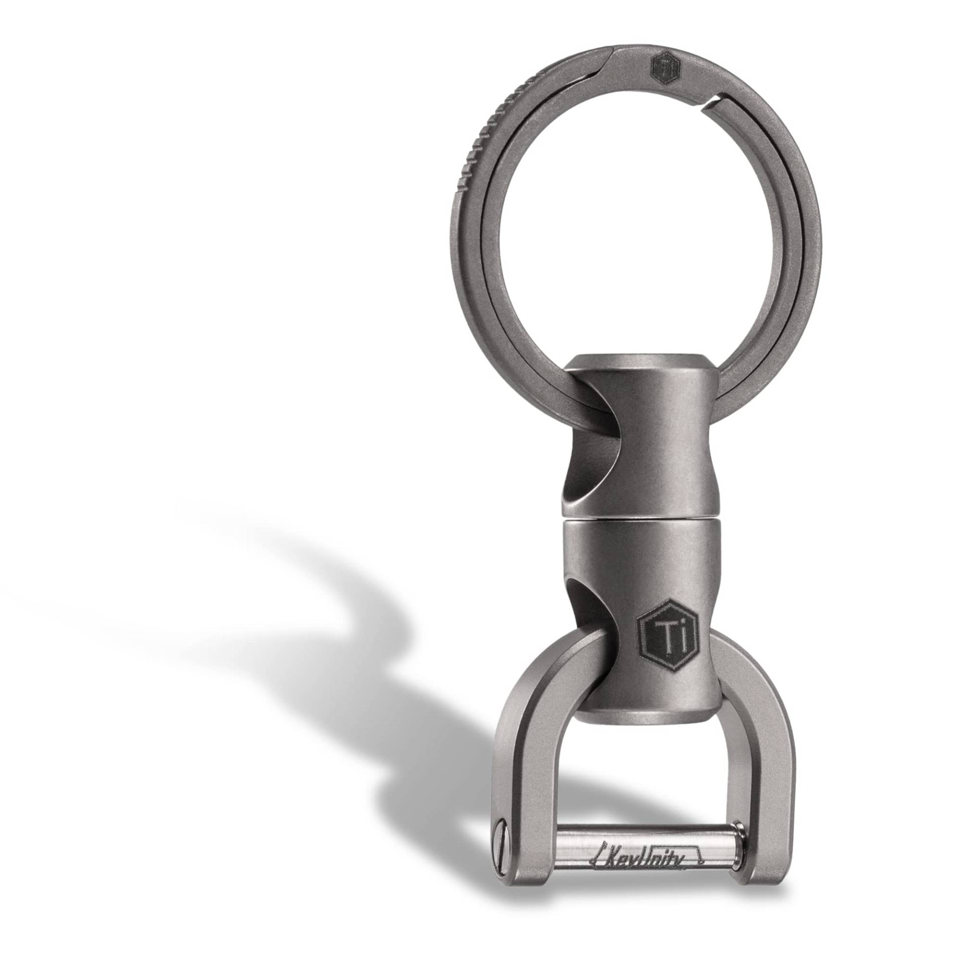 KeyUnity KM13 Drehbarer Schlüsselanhänger mit D-Ring-Schlüsselbügel, drehbarer Schlüssel-Organizer aus Titan von KeyUnity