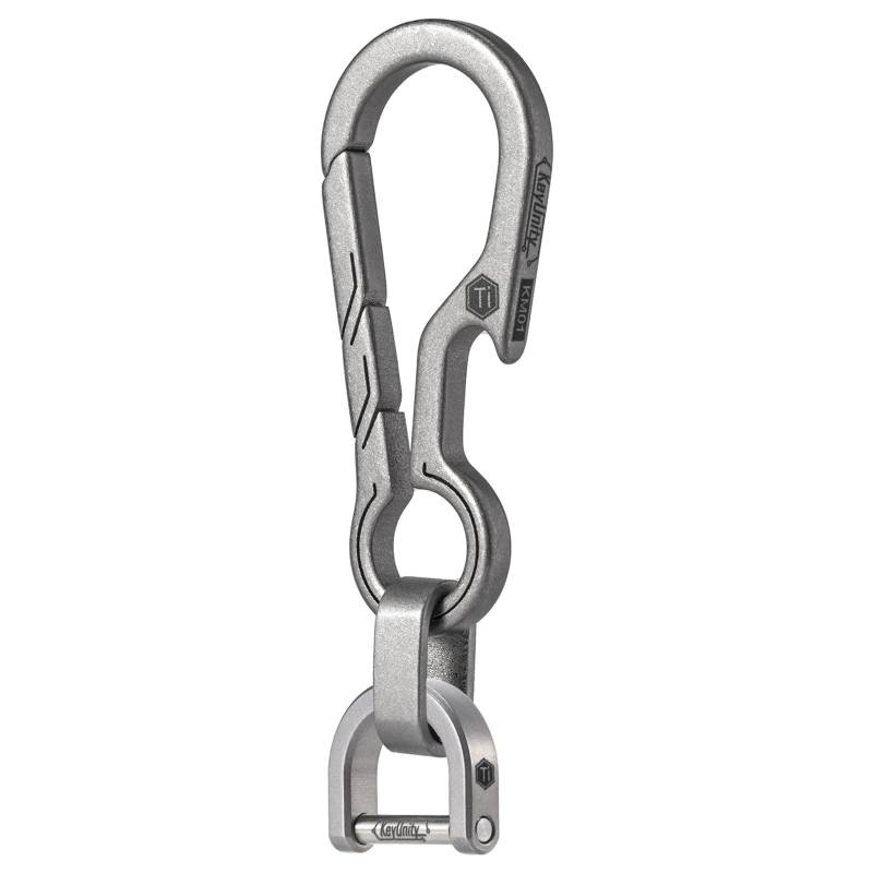 KeyUnity KM14SW Titan-EDC-Flaschenöffner-Schlüsselanhänger mit D-Ring, Schnellverschluss-Karabiner-Schlüsselanhänger für Männer von KeyUnity