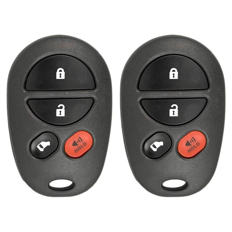 Neue Ersatz Keyless Entry Fernbedienung Schlüsselanhänger für Toyota Sienna mit FCC ID gq43vt20t (2 Pack) von Keyless2Go