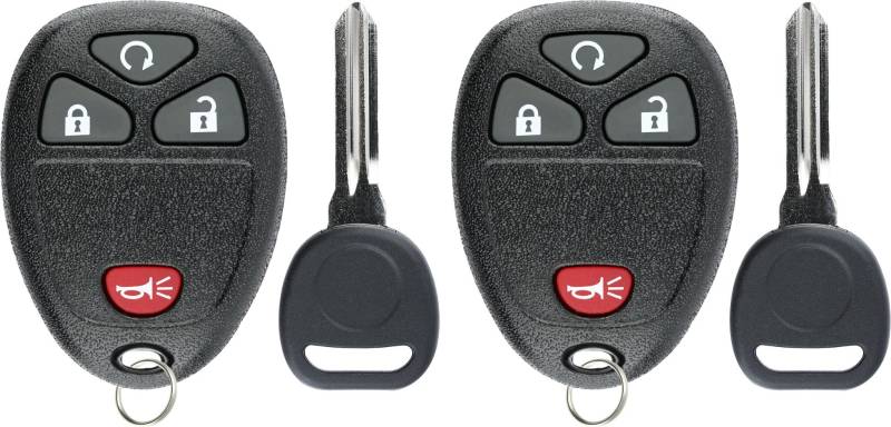 KeylessOption Keyless Entry Remote Control Car Key Fob Replacement for 15913421 with Key (Pack of 2) von KeylessOption