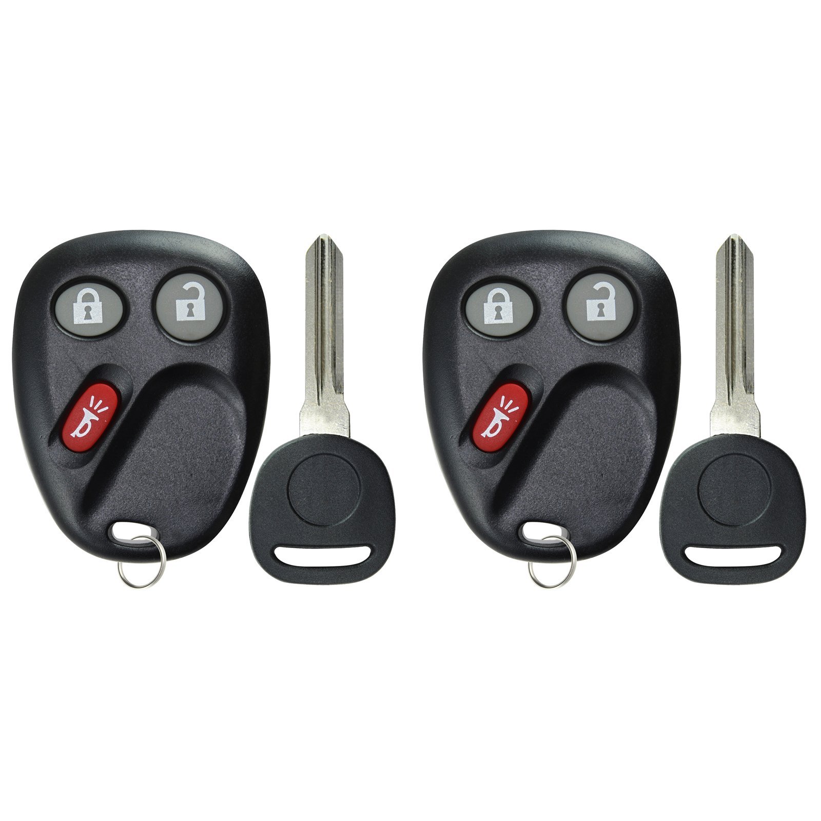KeylessOption KeylessOption Schlüsselloser Entry Fernbedienung Autoschlüssel und Schlüssel Ersatz für 15008008, 15008009 von KeylessOption