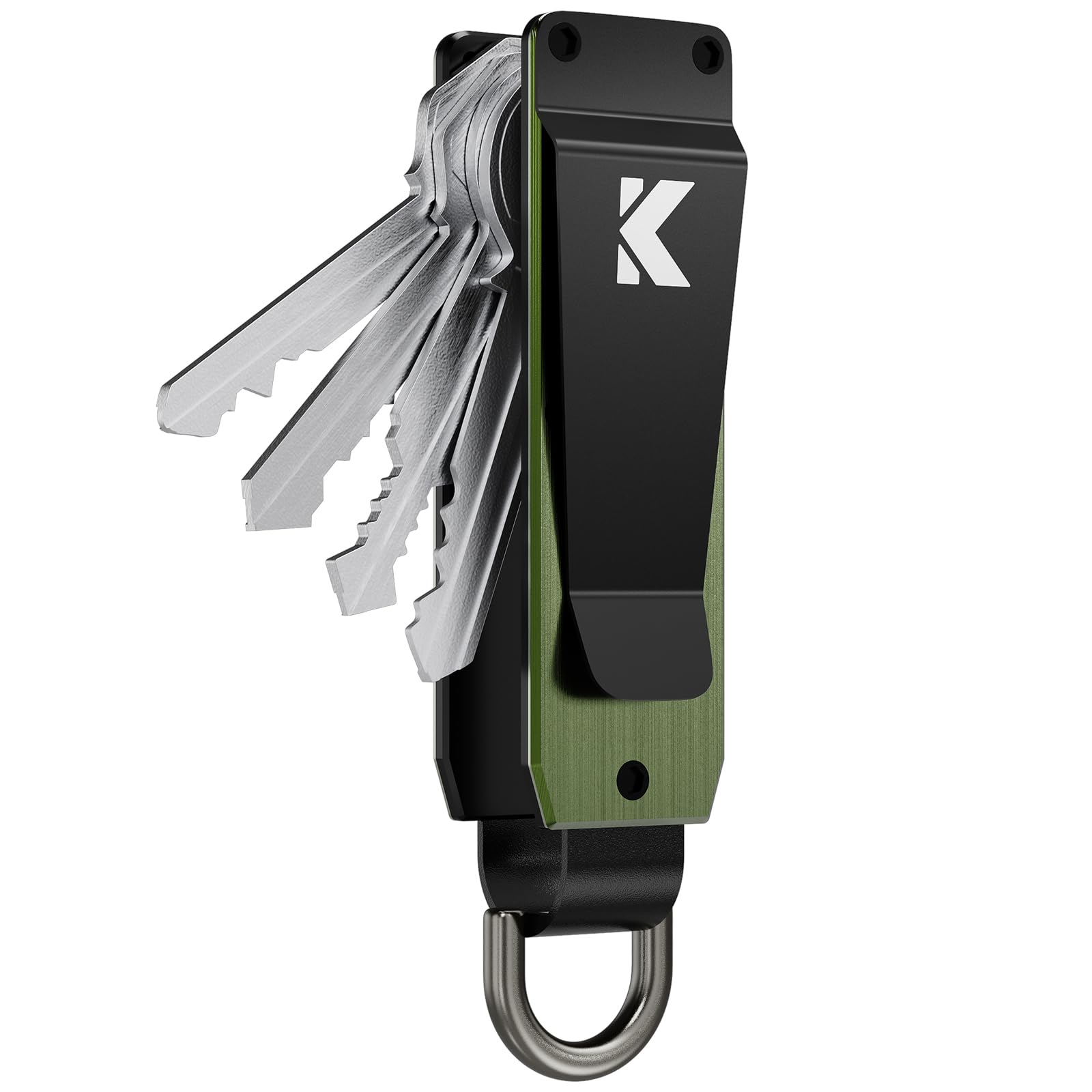 KEYMARX Schlüssel-Organizer für Herren, kompakter Schlüsselhalter, minimalistisches Schlüsseletui, Metall-Schlüsselanhänger, Schlüsselhalter für Schlüsselanhänger, sichert 2–5 Schlüssel, Grün (Army KEYMARX Schlüssel-Organizer für Herren, kompakter Schlüsselhalter, minimalistisches Schlüsseletui, Metall-Schlüsselanhänger, Schlüsselhalter für Schlüsselanhänger, sichert 2–5 Schlüssel, Grün (Army von Keymarx