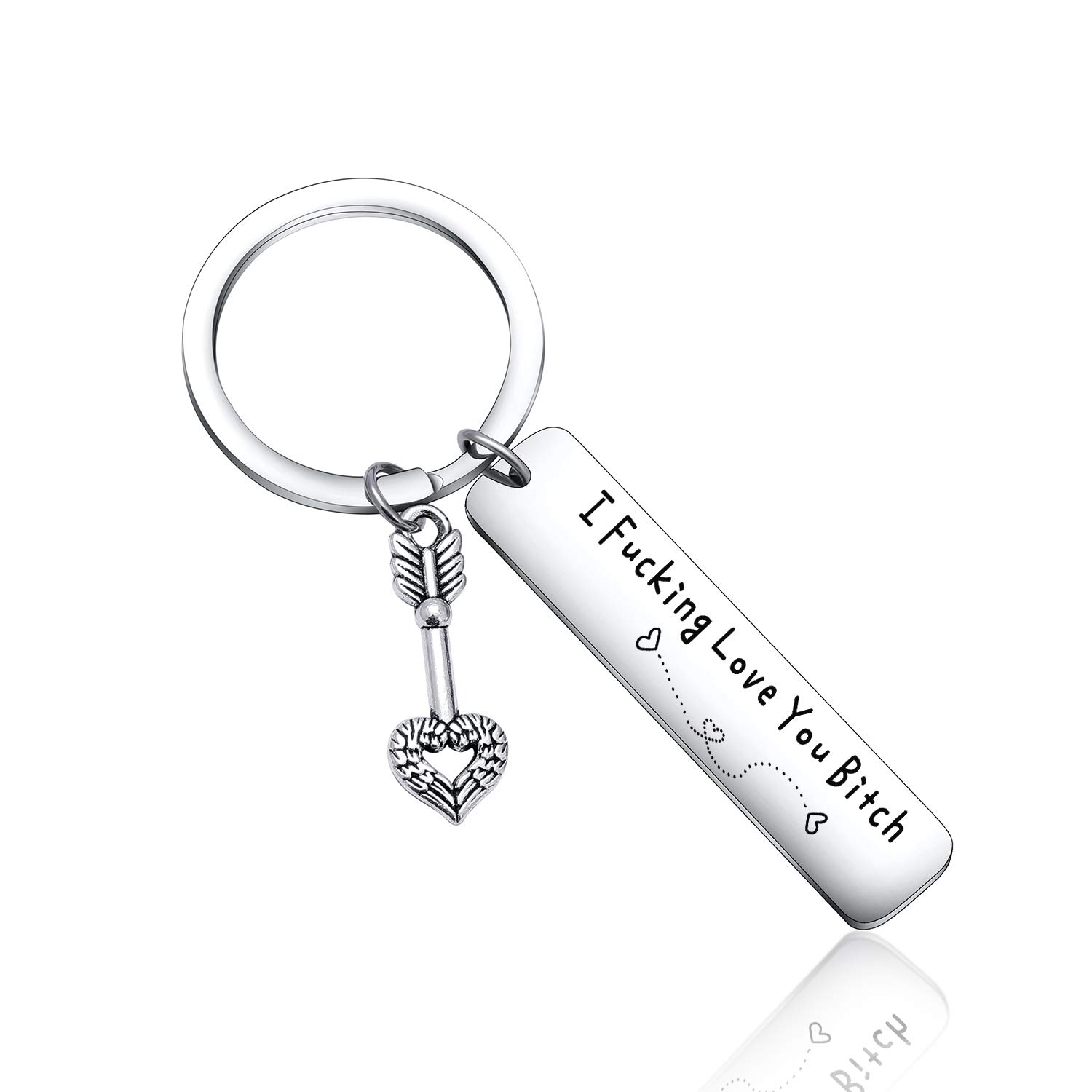 Keytells Schlüsselanhänger mit Aufschrift „I Fucking Love You Bitch“ für Mädchen, Geschenk für beste Freundin Keytells Schlüsselanhänger mit Aufschrift „I Fucking Love You Bitch“ für Mädchen, Geschenk für beste Freundin von Keytells