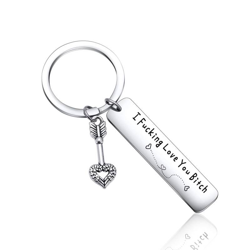Keytells Schlüsselanhänger mit Aufschrift „I Fucking Love You Bitch“ für Mädchen, Geschenk für beste Freundin von Keytells