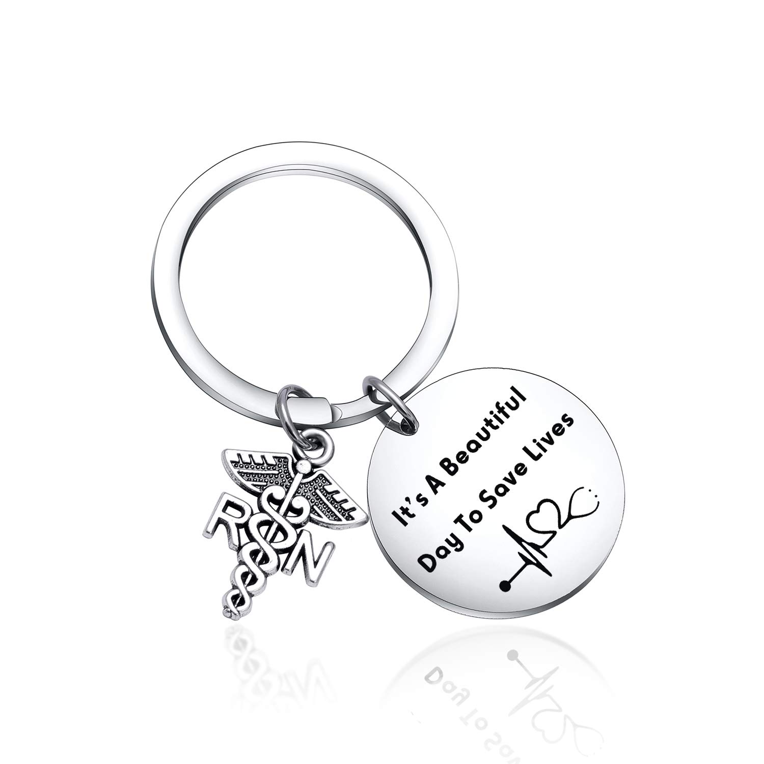 Schlüsselanhänger mit Aufschrift "It's a Beautiful Day to Save Lives", Krankenschwestern, Schmuck, medizinisches Geschenk für Freunde, Kollegen, Rn Schlüsselanhänger, Regulär Schlüsselanhänger mit Aufschrift "It's a Beautiful Day to Save Lives", Krankenschwestern, Schmuck, medizinisches Geschenk für Freunde, Kollegen, Rn Schlüsselanhänger, Regulär von Keytells