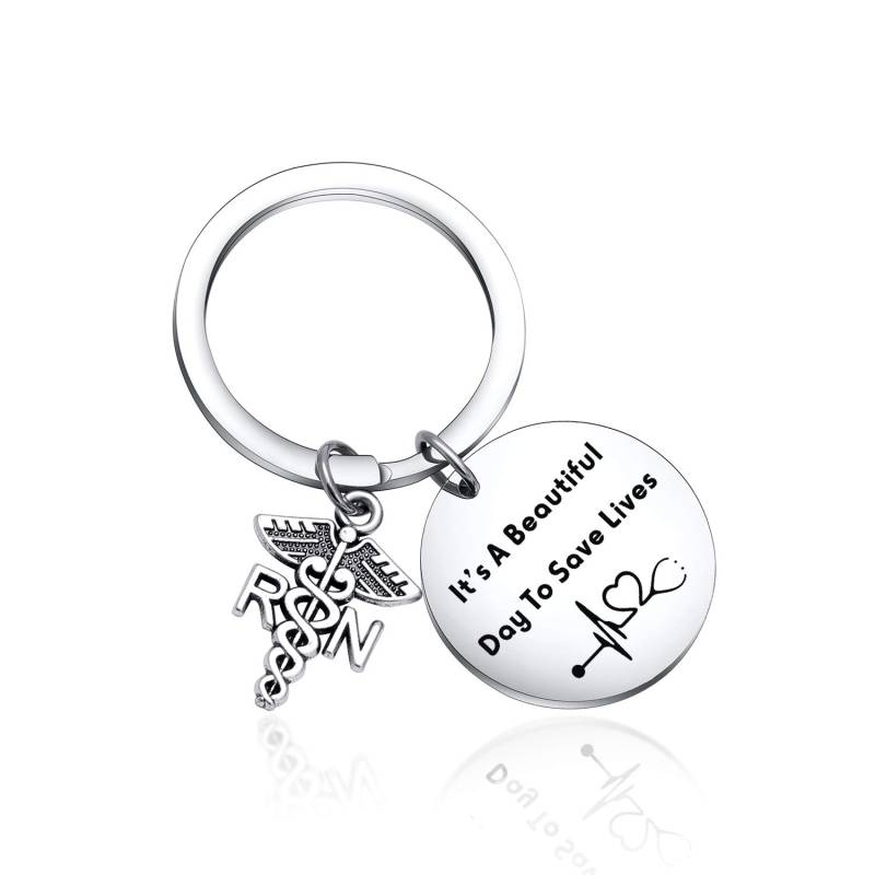 Schlüsselanhänger mit Aufschrift "It's a Beautiful Day to Save Lives", Krankenschwestern, Schmuck, medizinisches Geschenk für Freunde, Kollegen, Rn Schlüsselanhänger, Regulär von Keytells
