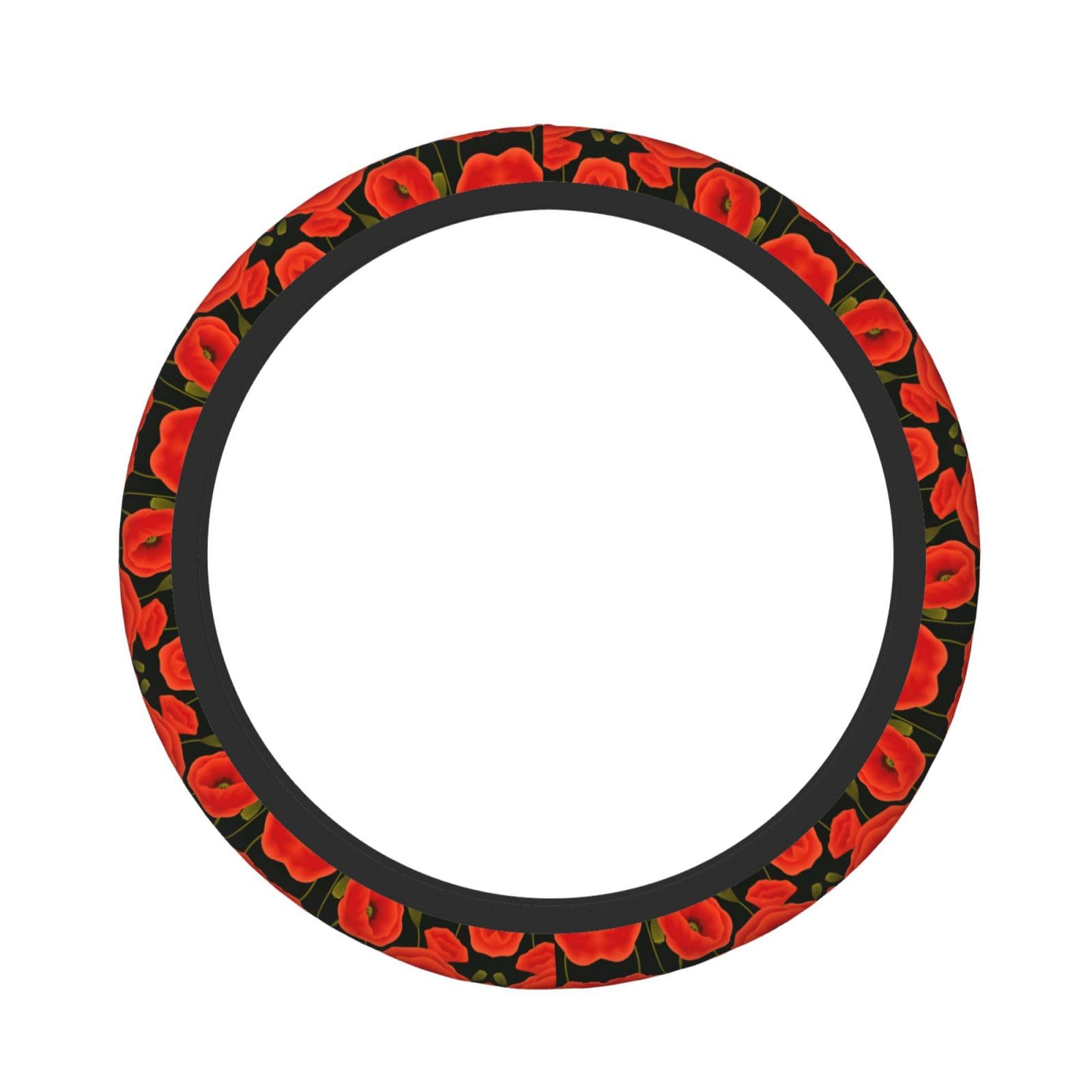 Elastische Lenkradabdeckung mit Mohnblumen, gepolstert, weicher Griff, atmungsaktiv, rutschfest, für Auto, LKW, SUV, ATV Elastische Lenkradabdeckung mit Mohnblumen, gepolstert, weicher Griff, atmungsaktiv, rutschfest, für Auto, LKW, SUV, ATV von Kfjghhl