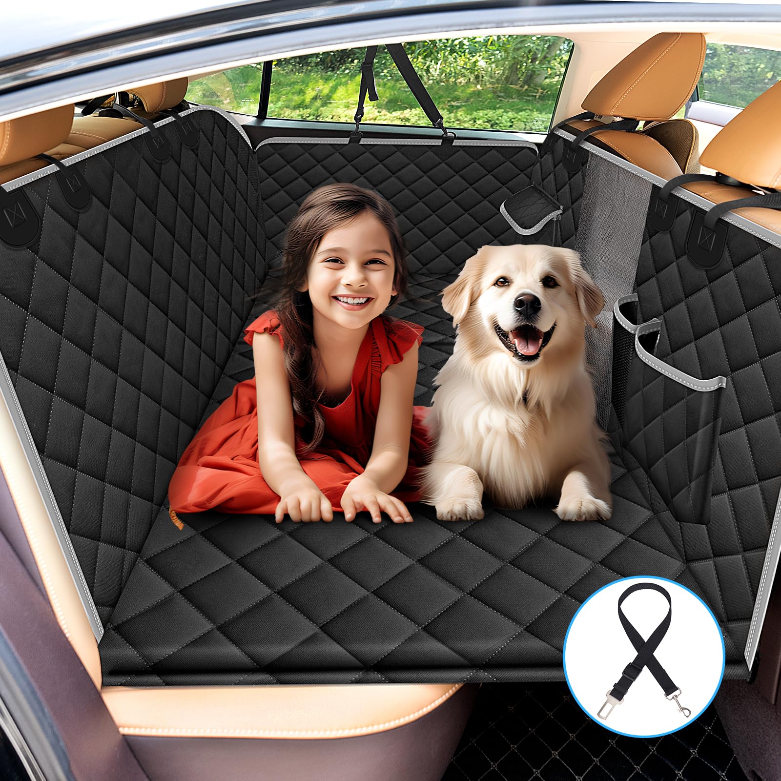 Kfonla Hundedecke Auto Rückbank,Hunde Autositz Rückbank mit Harter Unterseite,Hundebett Auto Rückbank mit Seitenschutz und Sichtfenster,Universal Hundedecke für Auto Rückbank mit Sicherheitsgurt Kfonla Hundedecke Auto Rückbank,Hunde Autositz Rückbank mit Harter Unterseite,Hundebett Auto Rückbank mit Seitenschutz und Sichtfenster,Universal Hundedecke für Auto Rückbank mit Sicherheitsgurt von Kfonla