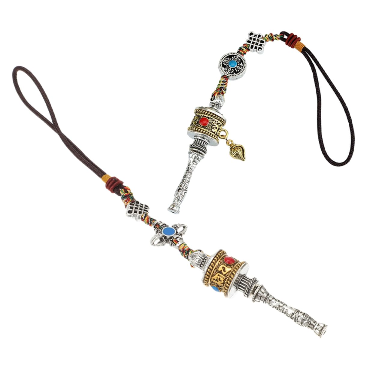 Kichvoe 2Stücke Buddhistische Gebetsmühle Schlüsselanhänger Tibetisches Feng Shui für Auto Rückspiegel Traditioneller Schmuck mit Vajra Glücksbringer für Zuhause Kichvoe 2Stücke Buddhistische Gebetsmühle Schlüsselanhänger Tibetisches Feng Shui für Auto Rückspiegel Traditioneller Schmuck mit Vajra Glücksbringer für Zuhause von Kichvoe