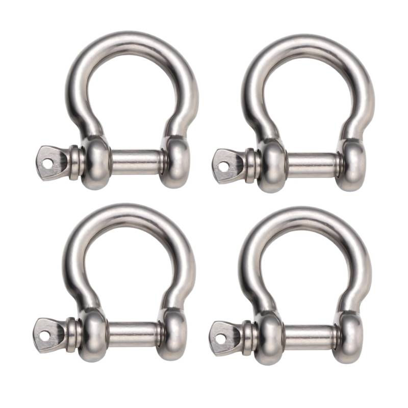 Kichvoe 4 Stück Edelstahlabzug Haken Kleine Kleiner Schäkel Langer D-schäkel Schäkel in D-Form Heben Von Geformt Für Fahrräder Schlüssel D Schäkel Rostfreier Stahl Silber von Kichvoe