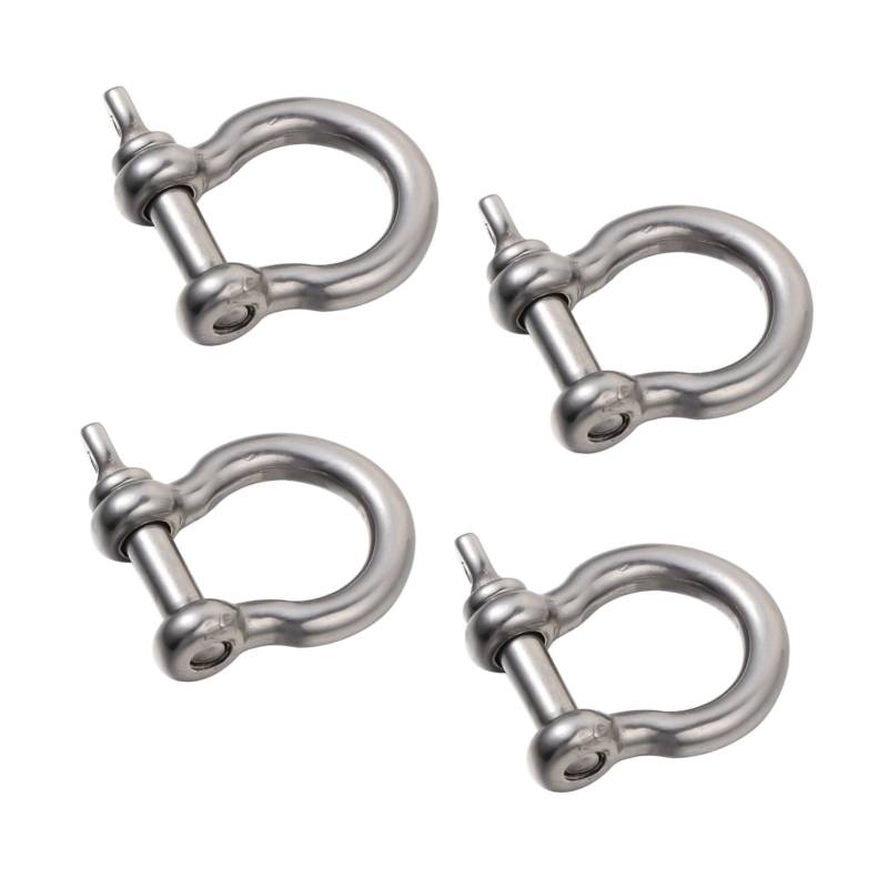 Kichvoe 4 Stück Edelstahlabzug kleine hängend Schäkel zum Heben Bogenschäkel d Schäkel rostfreier Haken Hufeisenschäkel Schäkel -D -Rigging -Haken Rostfreier Stahl Silber von Kichvoe