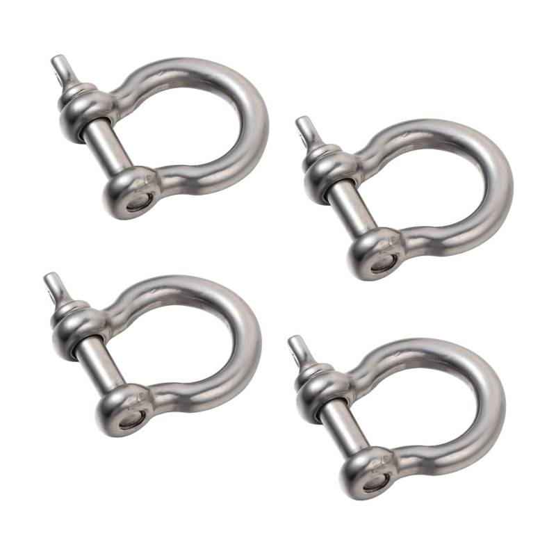 Kichvoe 4 Stück Hufeisenlessel Schleife Aufhänger Haken d Schäkel Stahlfesseln Schäkel zum Heben Stahlbügel Schleppwindenschäkel D-Ring- Schnallenschäkel Rostfreier Stahl Silber von Kichvoe